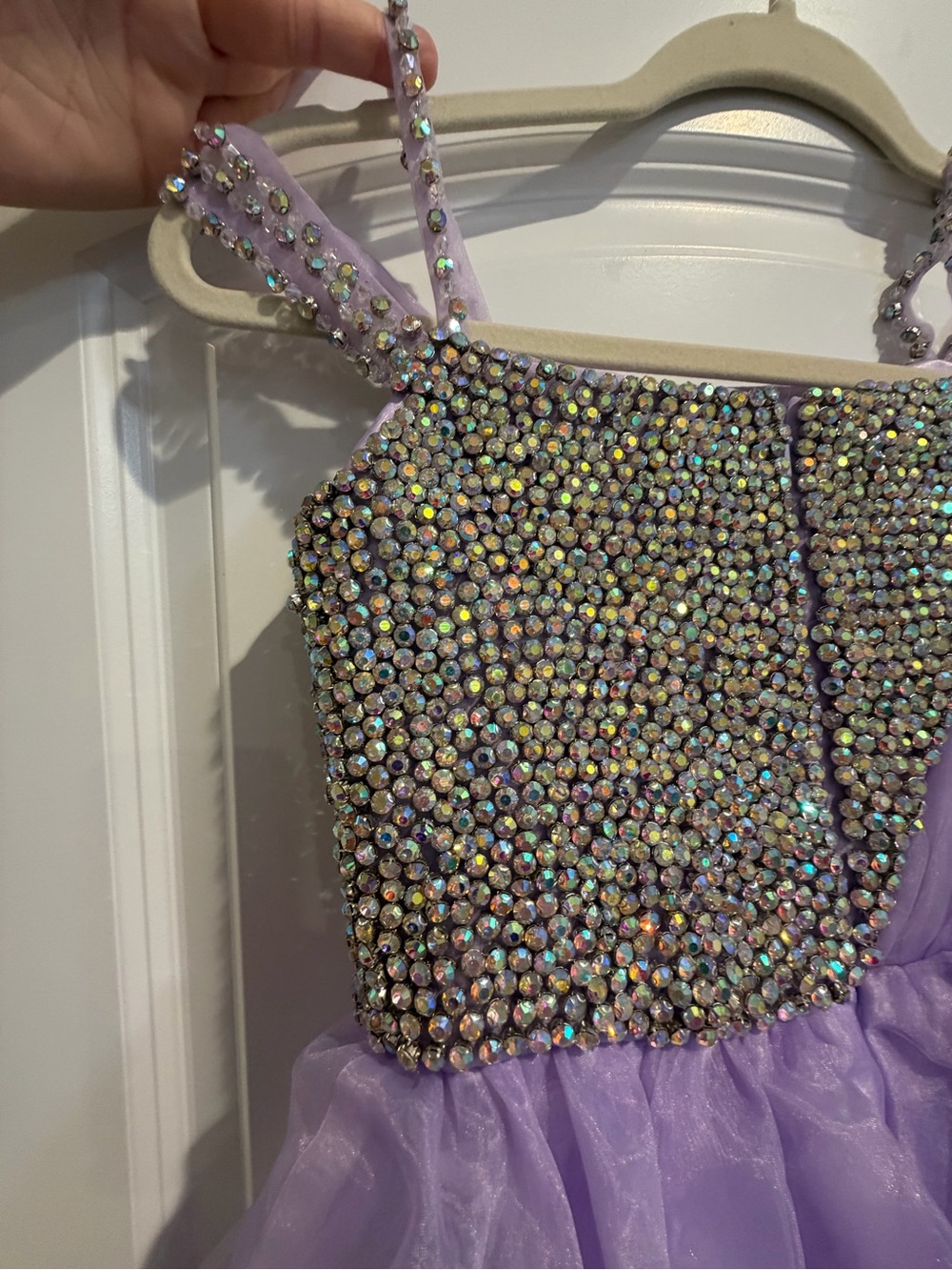 Lavender Beaded Tulle Formal Dress for Girls - Picture 3 of 3